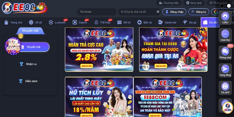 EE88 luôn nỗ lực không ngừng để mang đến nhiều ưu đãi cho hội viên